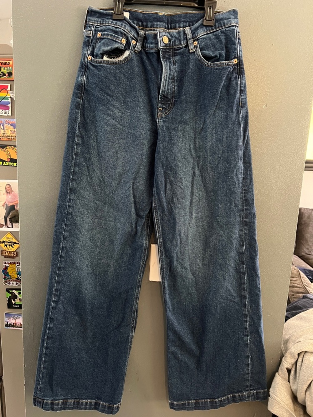 GAP high rise stride wide leg jeans